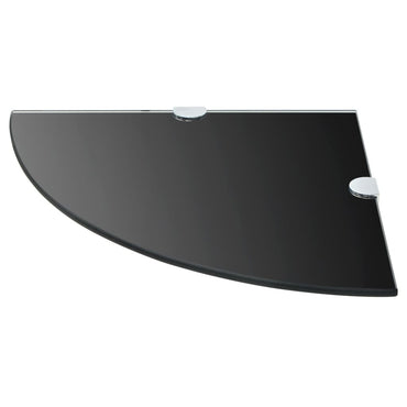 vidaXL Étagère d'angle avec supports chromés Verre Noir 35 x 35 cm