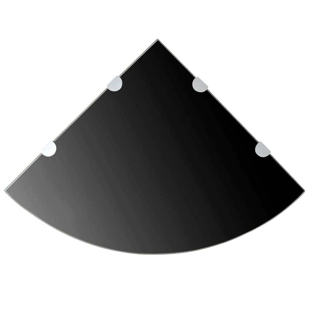 vidaXL Étagère d'angle en verre avec supports chromés Noir 45x45 cm