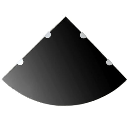 vidaXL Étagère d'angle en verre avec supports chromés Noir 45x45 cm