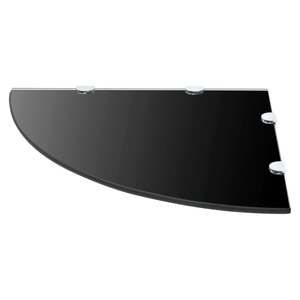 vidaXL Étagère d'angle en verre avec supports chromés Noir 45x45 cm