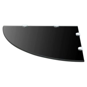 vidaXL Étagère d'angle en verre avec supports chromés Noir 45x45 cm