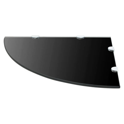 vidaXL Étagère d'angle en verre avec supports chromés Noir 45x45 cm
