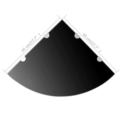 vidaXL Étagère d'angle en verre avec supports chromés Noir 45x45 cm