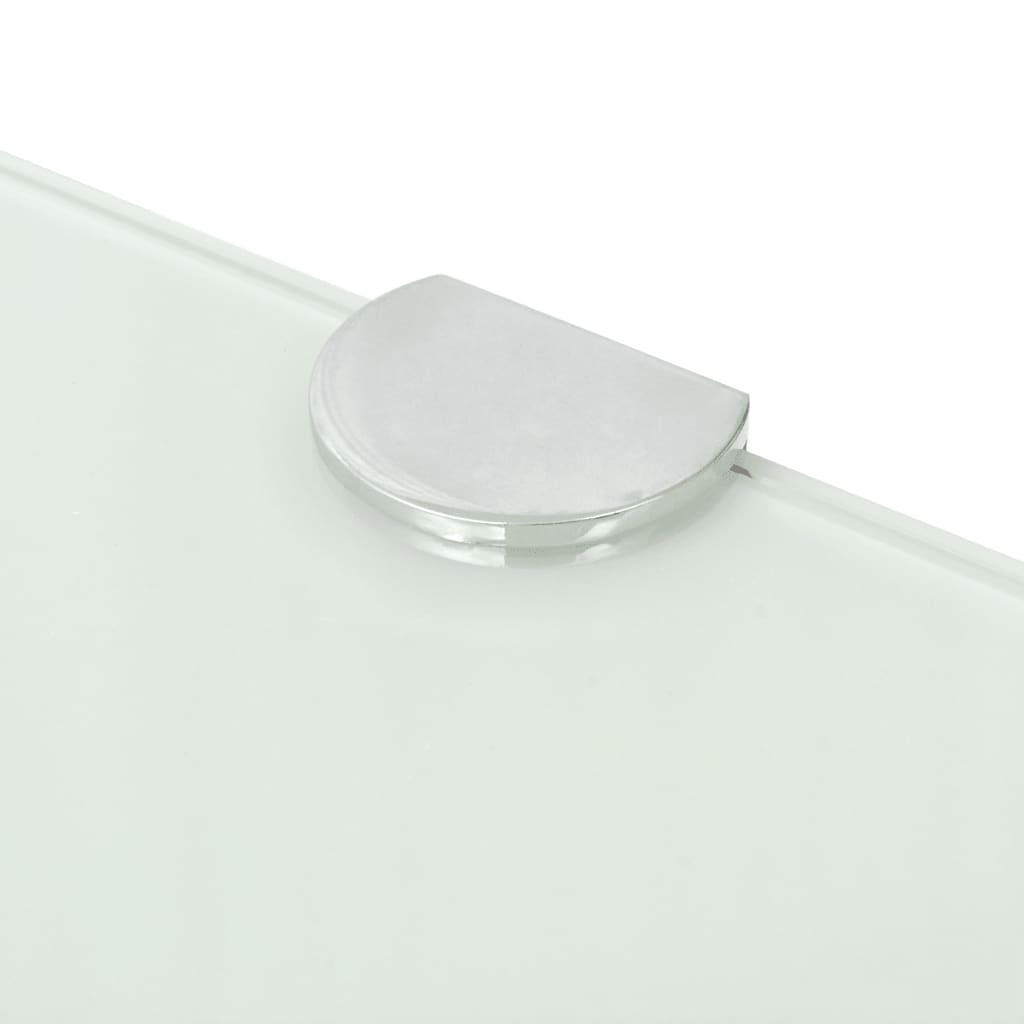 vidaXL Eckablage mit Verchromten Halterungen Glas Weiß 25x25 cm