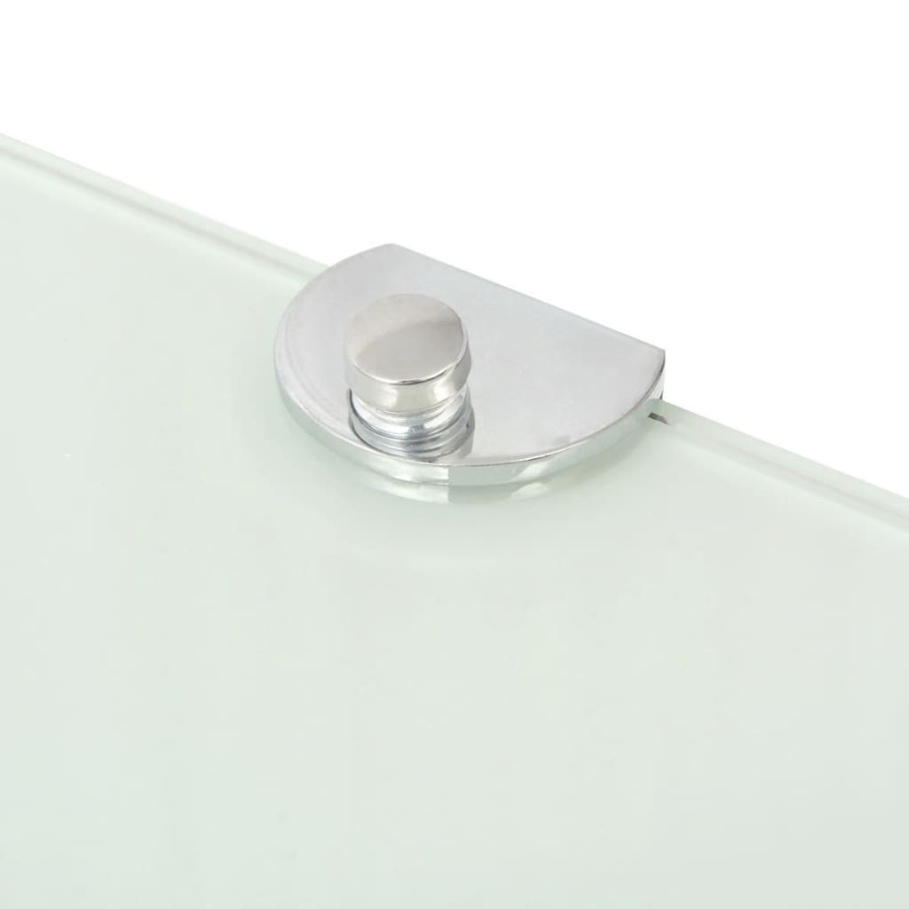vidaXL Eckablage mit Verchromten Halterungen Glas Weiß 25x25 cm