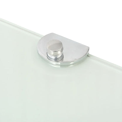 vidaXL Eckablage mit Verchromten Halterungen Glas Weiß 25x25 cm