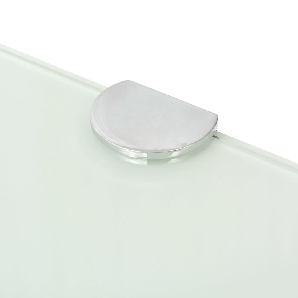 vidaXL Eckablage mit Verchromten Halterungen Glas Weiß 35x35 cm