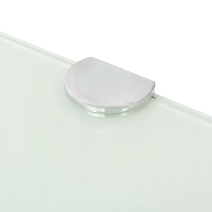 vidaXL Eckablage mit Verchromten Halterungen Glas Weiß 35x35 cm