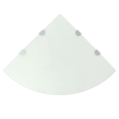 vidaXL Eckablage mit Verchromten Halterungen Glas Weiß 45x45 cm