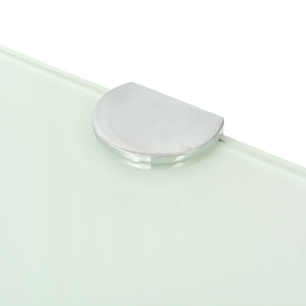 vidaXL Eckablage mit Verchromten Halterungen Glas Weiß 45x45 cm