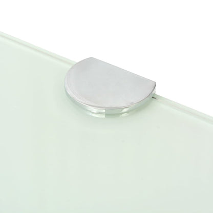 vidaXL Eckablage mit Verchromten Halterungen Glas Weiß 45x45 cm