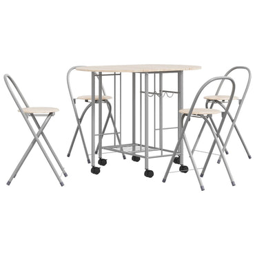 vidaXL Table à manger dépliante cinq pièces en MDF