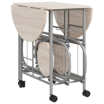 vidaXL Table à manger dépliante cinq pièces en MDF