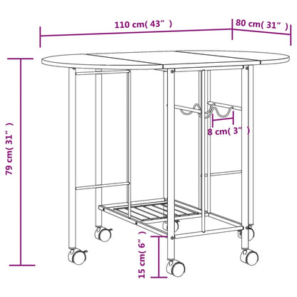 vidaXL Table à manger dépliante cinq pièces en MDF