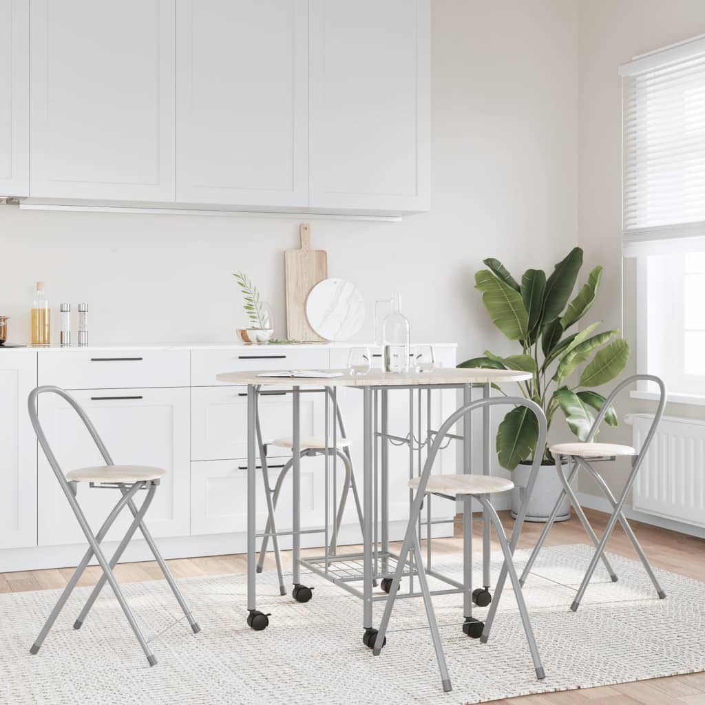 vidaXL Table à manger dépliante cinq pièces en MDF