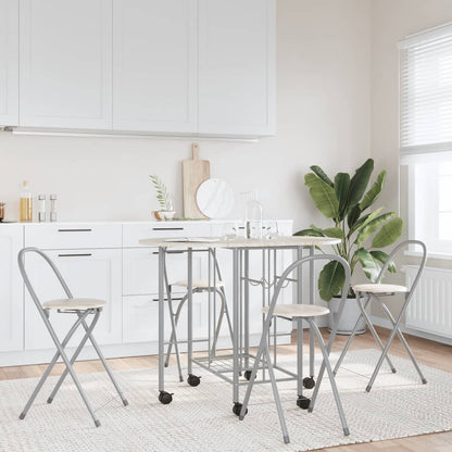 vidaXL Table à manger dépliante cinq pièces en MDF
