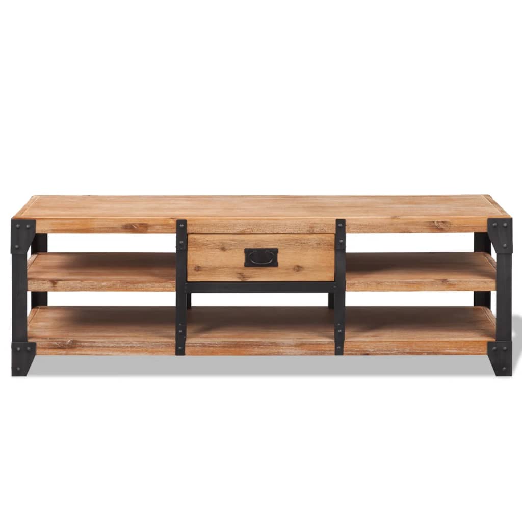 Meuble TV vidaXL en bois d'acacia massif 140x40x45 cm
