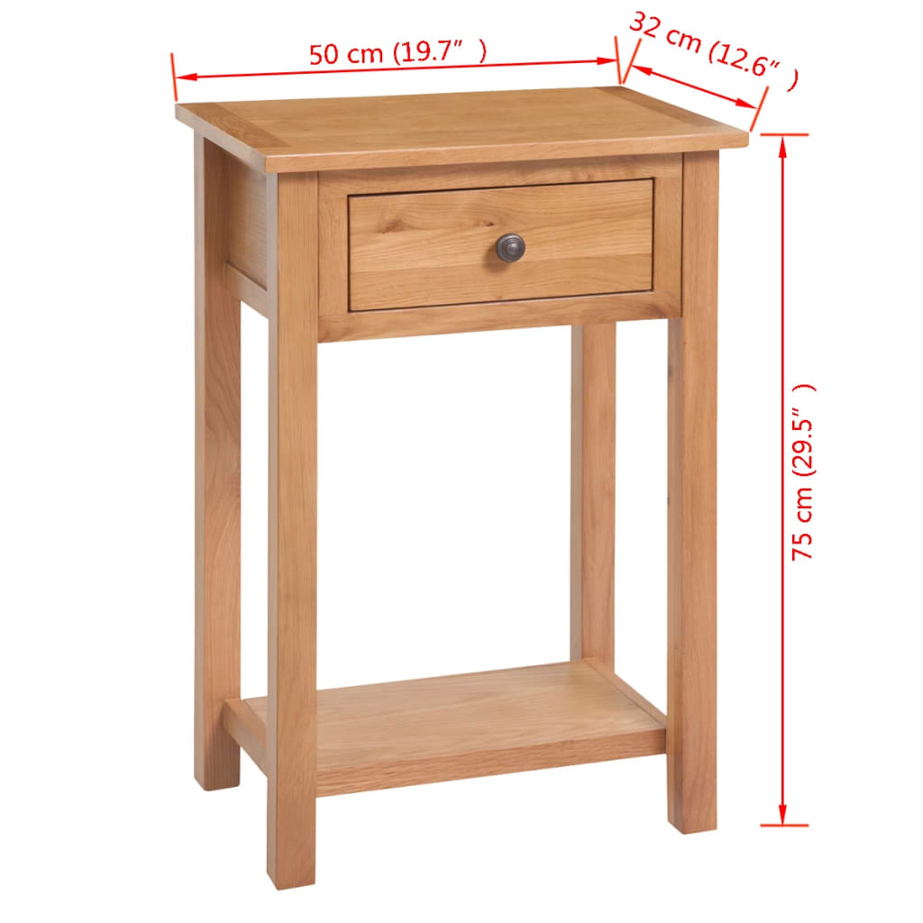 vidaXL Console 50x32x75 cm Bois de chêne massif