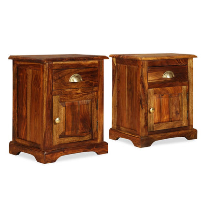 vidaXL Nachttische 2 Stk. 40x30x50 cm Massivholz Akazie