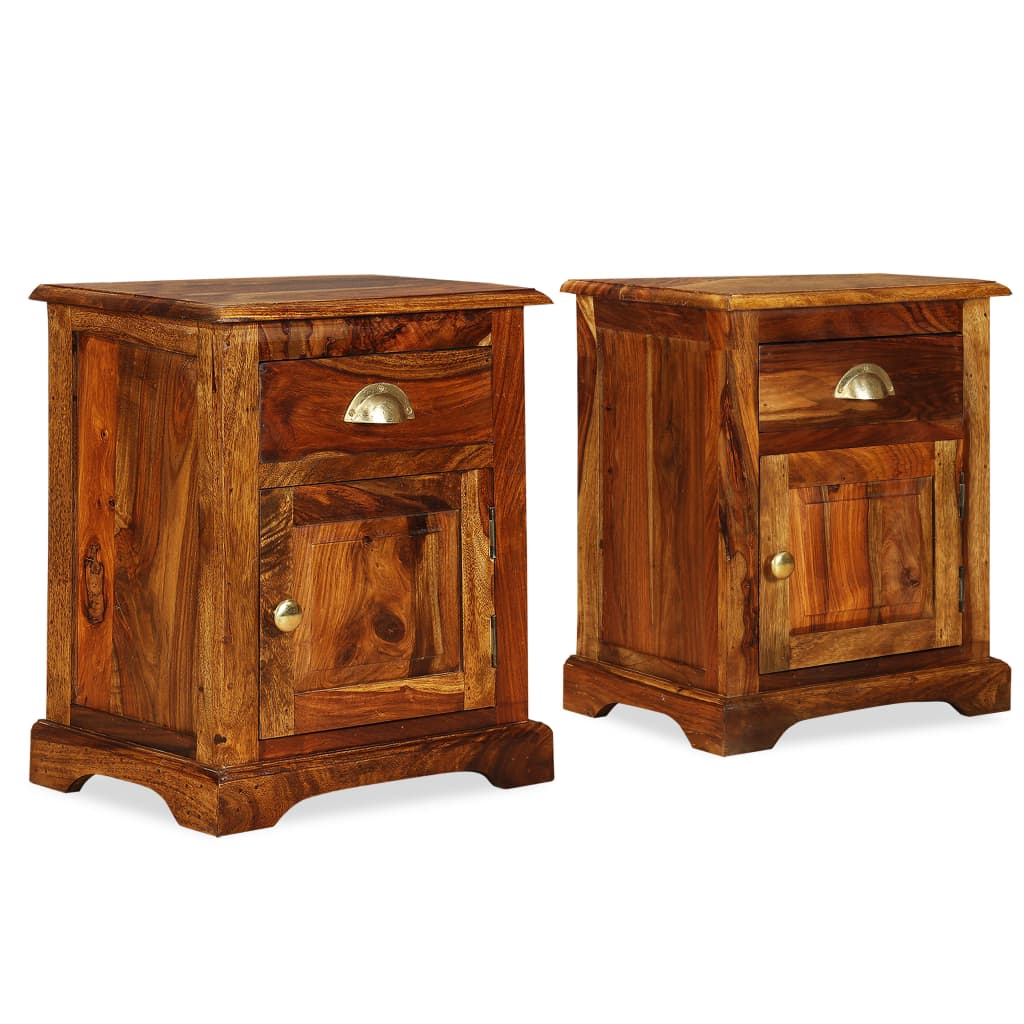 vidaXL Nachttische 2 Stk. 40x30x50 cm Massivholz Akazie