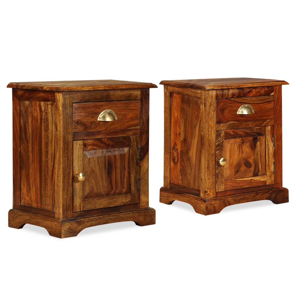 vidaXL Nachttische 2 Stk. 40x30x50 cm Massivholz Akazie