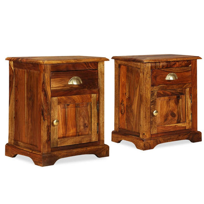 vidaXL Nachttische 2 Stk. 40x30x50 cm Massivholz Akazie