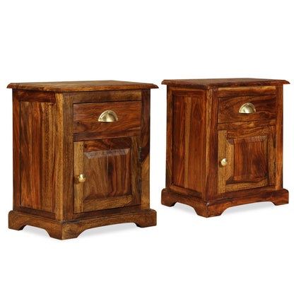 vidaXL Nachttische 2 Stk. 40x30x50 cm Massivholz Akazie