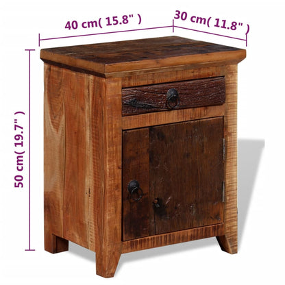 vidaXL Table de chevet en bois de Sesham massif recyclé