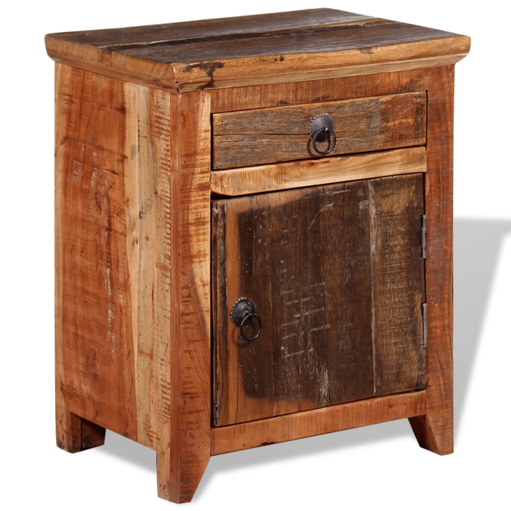 vidaXL Table de chevet en bois de Sesham massif recyclé