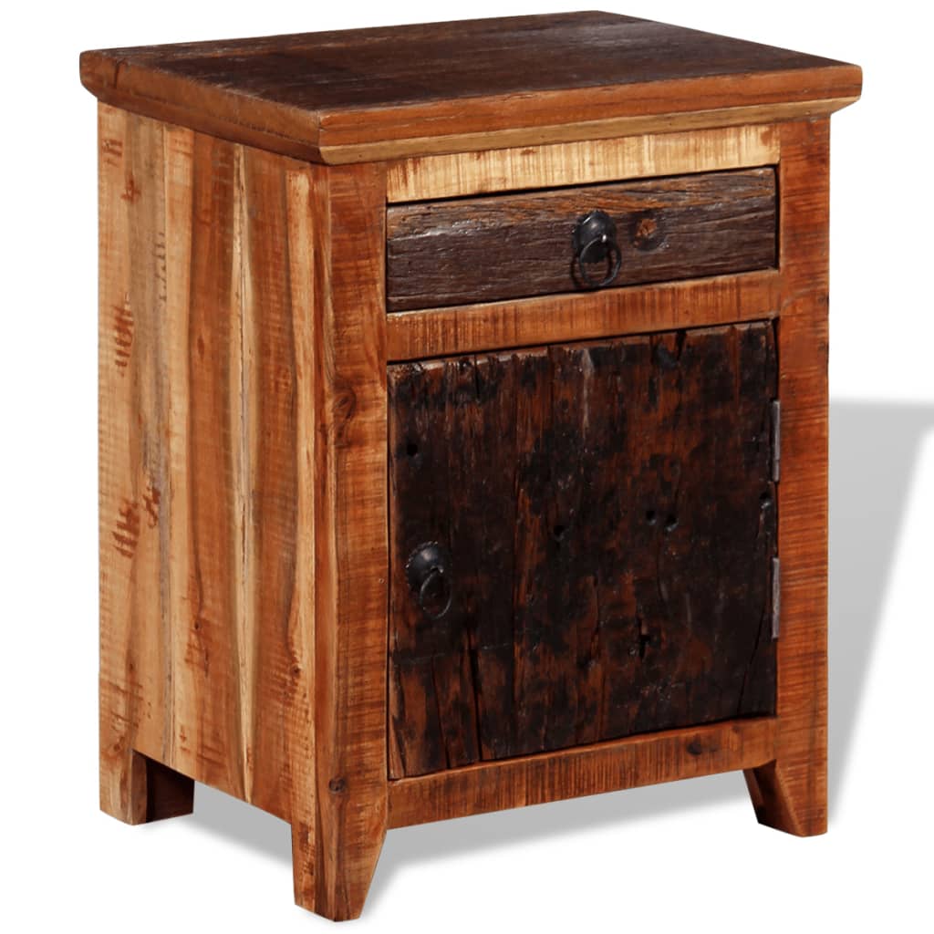 vidaXL Table de chevet en bois de Sesham massif recyclé
