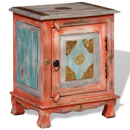 vidaXL Table de chevet en bois de manguier massif orange