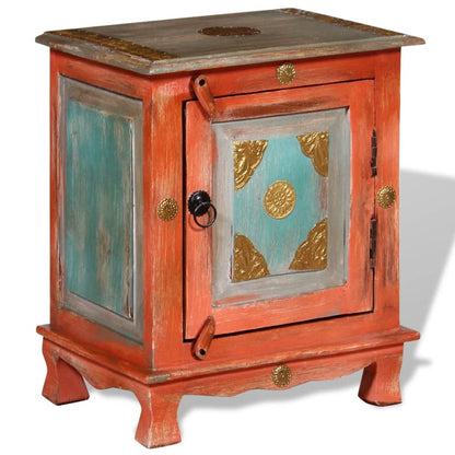 vidaXL Table de chevet en bois de manguier massif orange