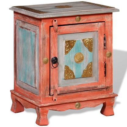 vidaXL Table de chevet en bois de manguier massif orange