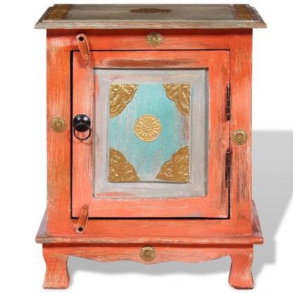 vidaXL Table de chevet en bois de manguier massif orange