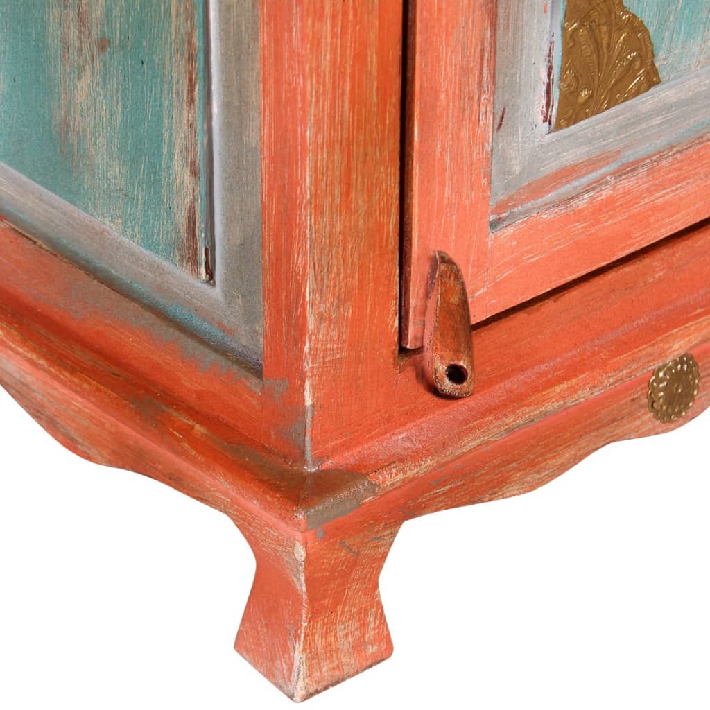 vidaXL Table de chevet en bois de manguier massif orange