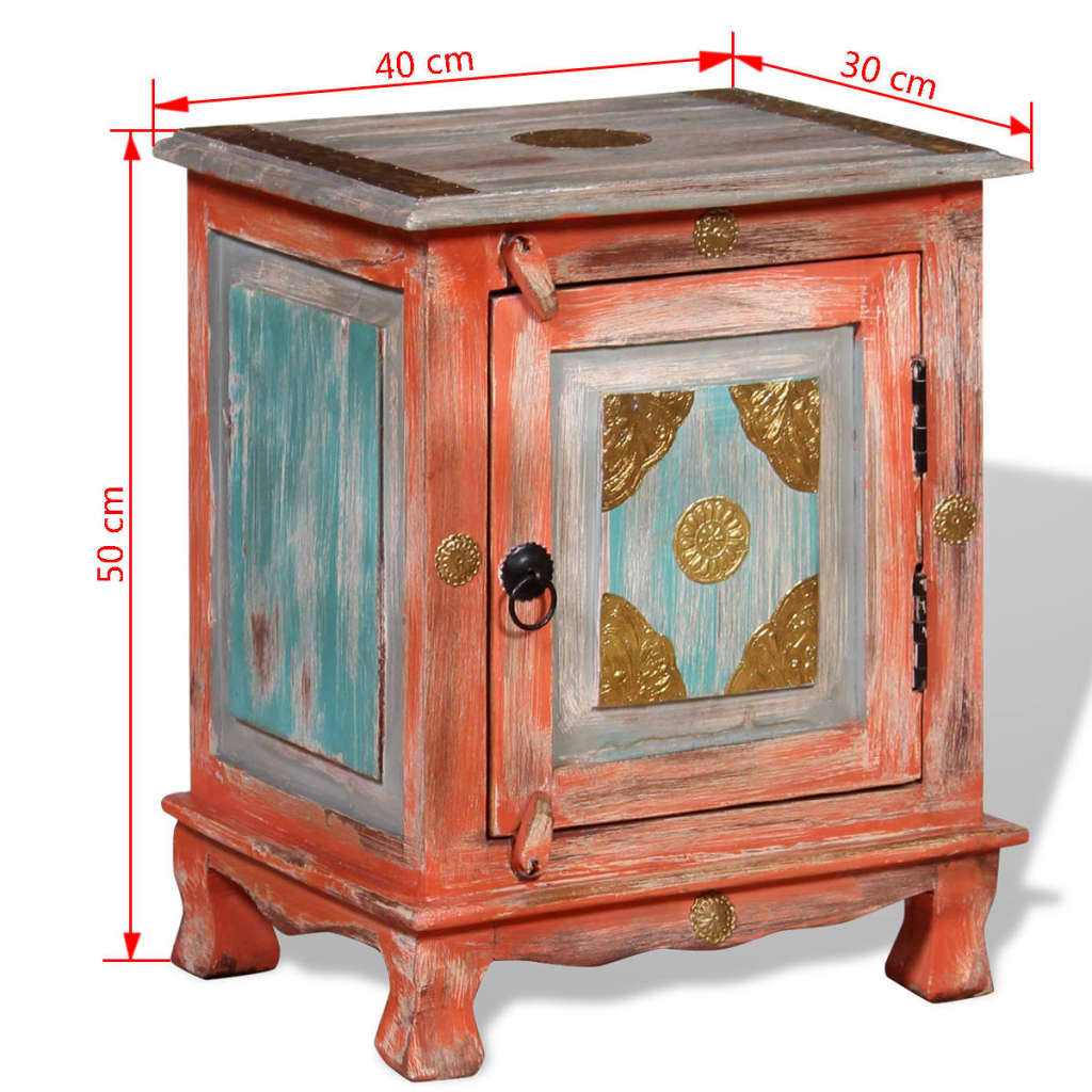 vidaXL Table de chevet en bois de manguier massif orange