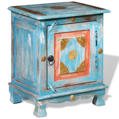 vidaXL Table de chevet bois de manguier massif Bleu