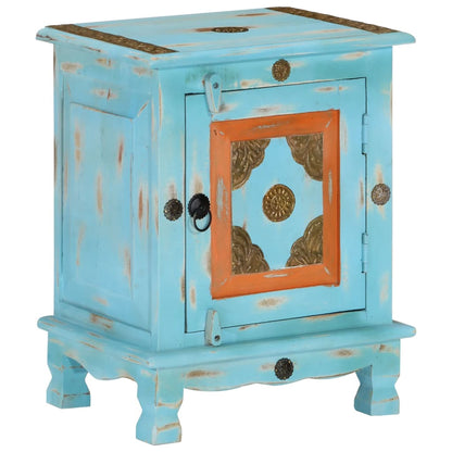 vidaXL Table de chevet bois de manguier massif Bleu
