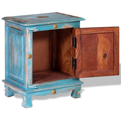 vidaXL Table de chevet bois de manguier massif Bleu
