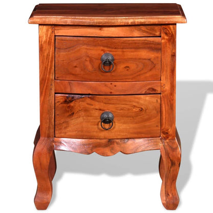 vidaXL Tables de chevet avec tiroirs 2 pcs Bois massif d'acacia