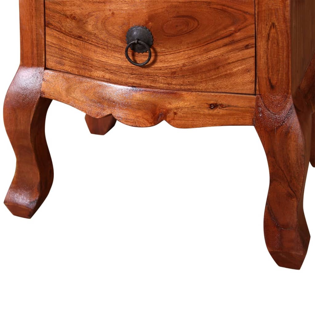 vidaXL Tables de chevet avec tiroirs 2 pcs Bois massif d'acacia