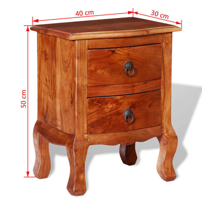 vidaXL Tables de chevet avec tiroirs 2 pcs Bois massif d'acacia