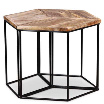 vidaXL Table basse en bois de manguier massif 56x48x40 cm