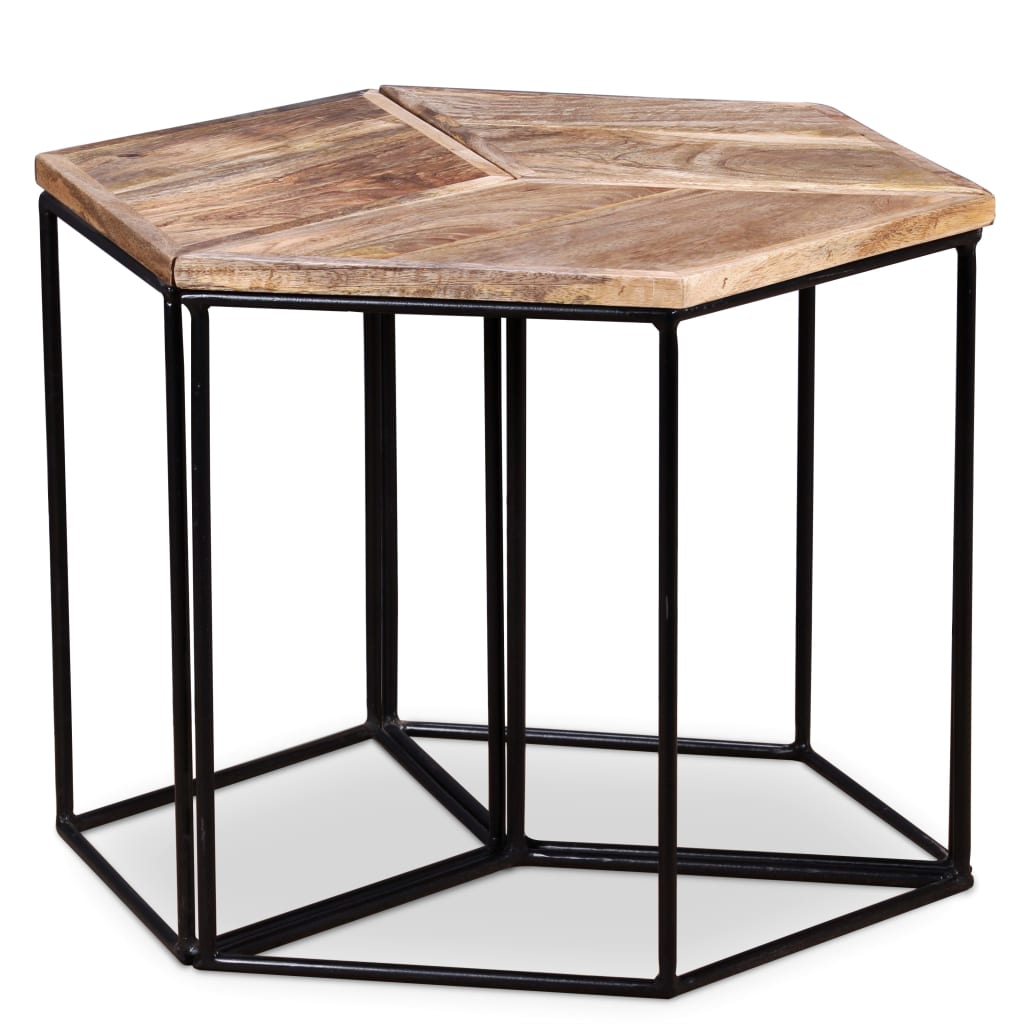 vidaXL Table basse en bois de manguier massif 56x48x40 cm