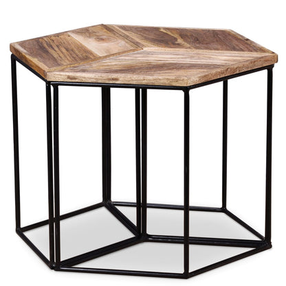 vidaXL Table basse en bois de manguier massif 56x48x40 cm