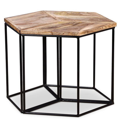 vidaXL Table basse en bois de manguier massif 56x48x40 cm