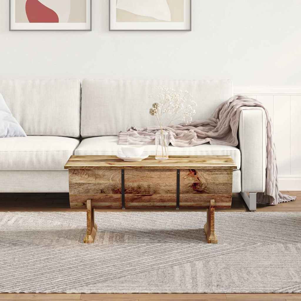 vidaXL Table basse en bois de manguier massif 88x50x40 cm