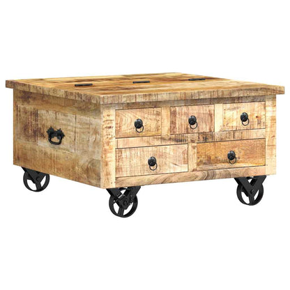 vidaXL Table basse en manguier brut 70x70x40 cm