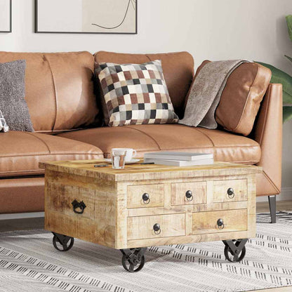 vidaXL Table basse en manguier brut 70x70x40 cm