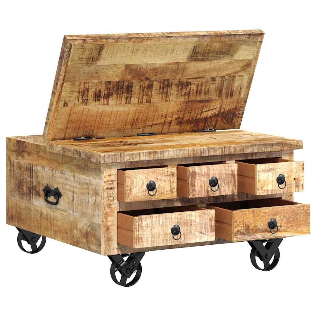 vidaXL Table basse en manguier brut 70x70x40 cm